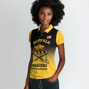 Personalized Afro-Americans Buffalo Soldiers Women Polo Shirt 10th Cavalry Regiment