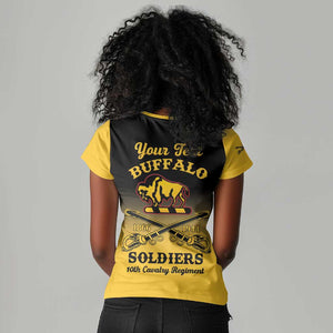 Personalized Afro-Americans Buffalo Soldiers Women V-Neck T-Shirt 10th Cavalry Regiment