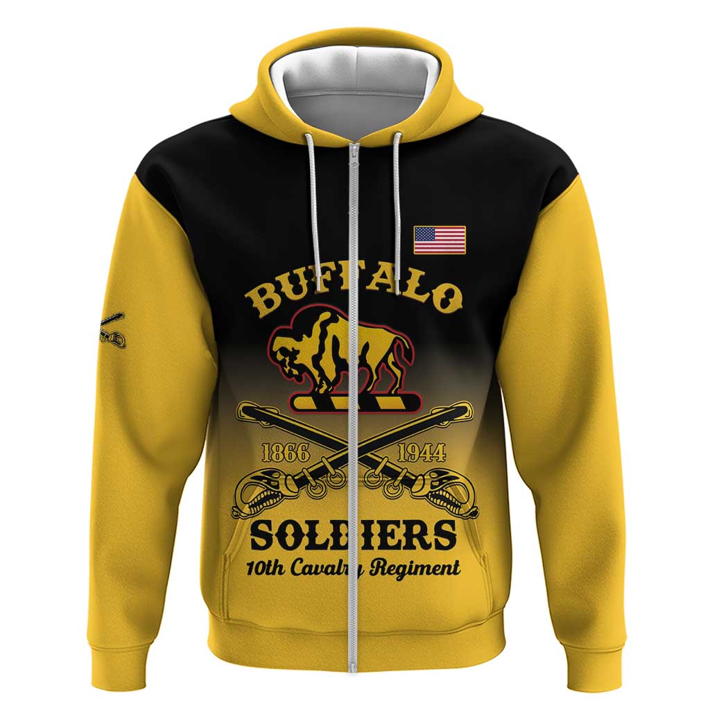 Personalized Afro-Americans Buffalo Soldiers Zip Hoodie 10th Cavalry Regiment