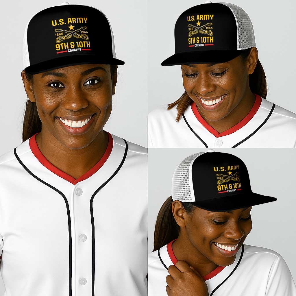 Afro-Americans Buffalo Soldiers Baseball Net Cap 9th and 10th Cavalry Regiment - African Pride
