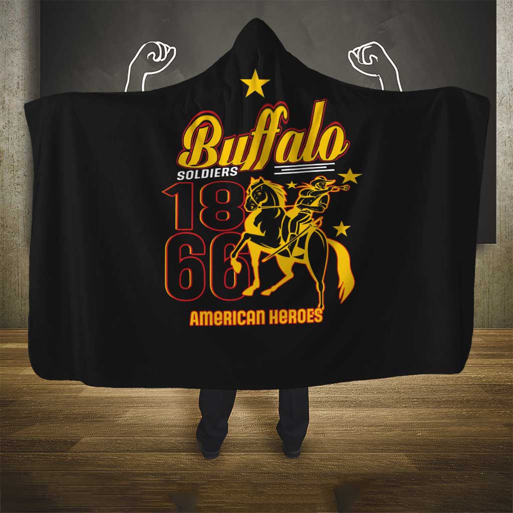 Afro-Americans Buffalo Soldiers Hooded Blanket 9th and 10th Cavalry Regiment