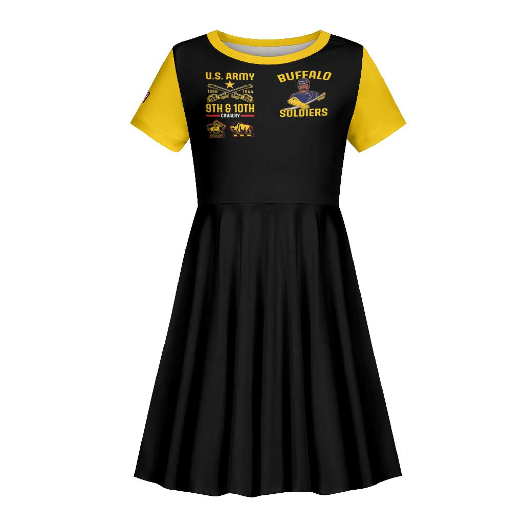 Afro-Americans Buffalo Soldiers Kid Short Sleeve Dress 9th and 10th Cavalry Regiment