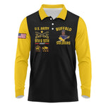 Afro-Americans Buffalo Soldiers Long Sleeve Polo Shirt 9th and 10th Cavalry Regiment