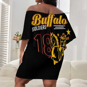 Afro-Americans Buffalo Soldiers Off Shoulder Short Dress 9th and 10th Cavalry Regiment