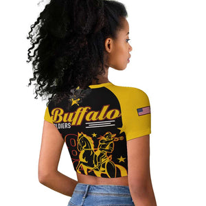 Afro-Americans Buffalo Soldiers Raglan Cropped T shirt 9th and 10th Cavalry Regiment