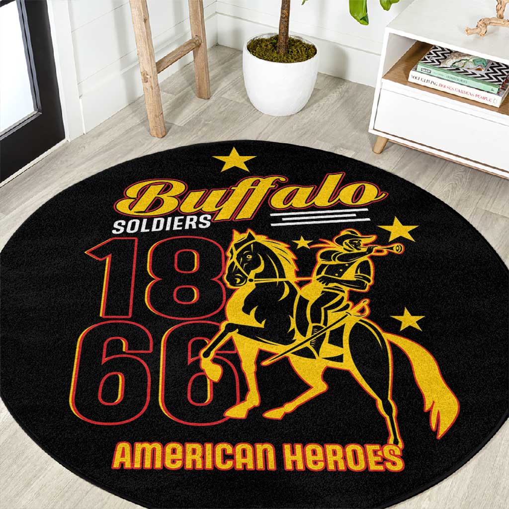 Afro-Americans Buffalo Soldiers Round Carpet 9th and 10th Cavalry Regiment