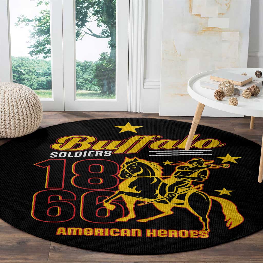 Afro-Americans Buffalo Soldiers Round Carpet 9th and 10th Cavalry Regiment