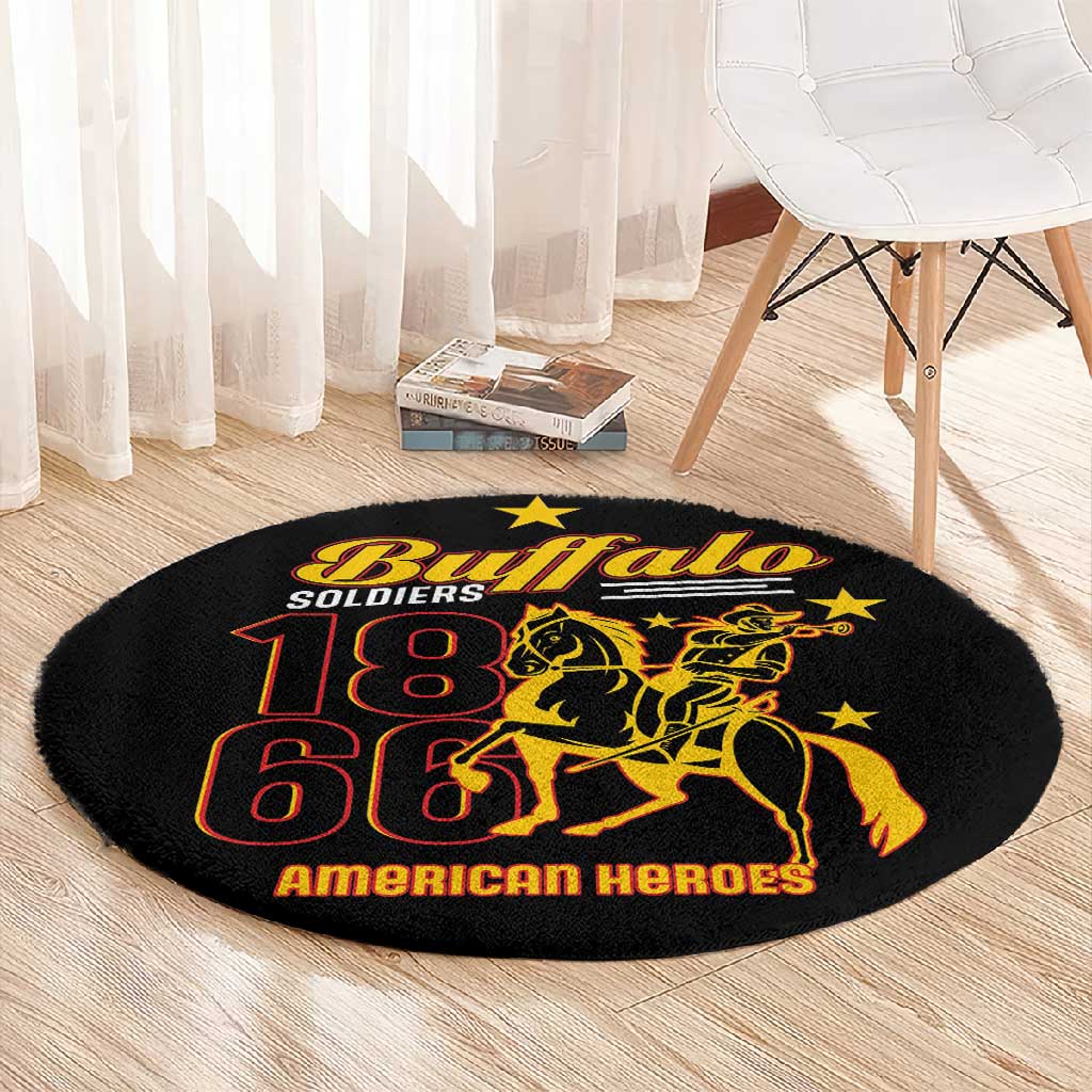Afro-Americans Buffalo Soldiers Round Carpet 9th and 10th Cavalry Regiment