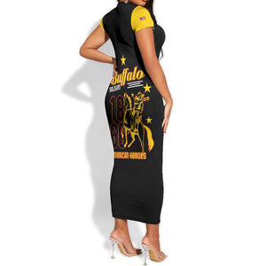 Afro-Americans Buffalo Soldiers Short Sleeve Bodycon Dress 9th and 10th Cavalry Regiment