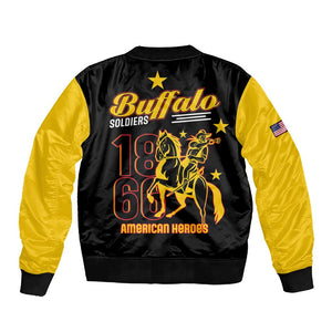 Afro-Americans Buffalo Soldiers Sleeve Zip Bomber Jacket 9th and 10th Cavalry Regiment