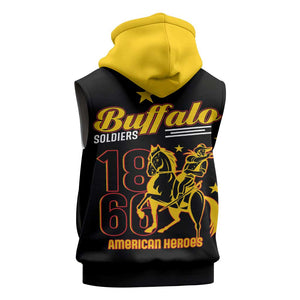 Afro-Americans Buffalo Soldiers Sleeveless Hoodie 9th and 10th Cavalry Regiment - African Pride