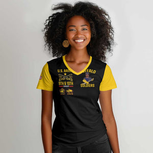 Afro-Americans Buffalo Soldiers Women V-Neck T-Shirt 9th and 10th Cavalry Regiment