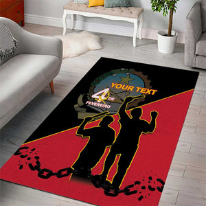 Personalized 4 De Fevereiro Angola Area Rug Coat Of Arms Style