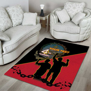 Personalized 4 De Fevereiro Angola Area Rug Coat Of Arms Style