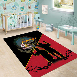 Personalized 4 De Fevereiro Angola Area Rug Coat Of Arms Style