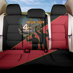 Personalized 4 De Fevereiro Angola Back Car Seat Cover Coat Of Arms Style