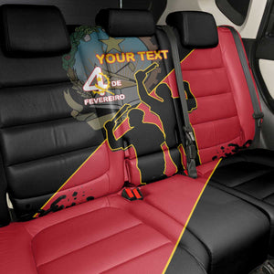 Personalized 4 De Fevereiro Angola Back Car Seat Cover Coat Of Arms Style