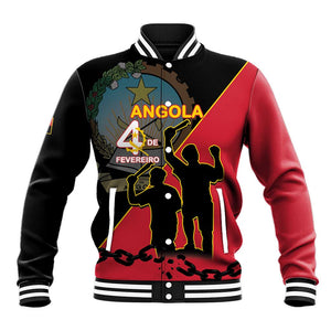 Personalized 4 De Fevereiro Angola Baseball Jacket Coat Of Arms Style