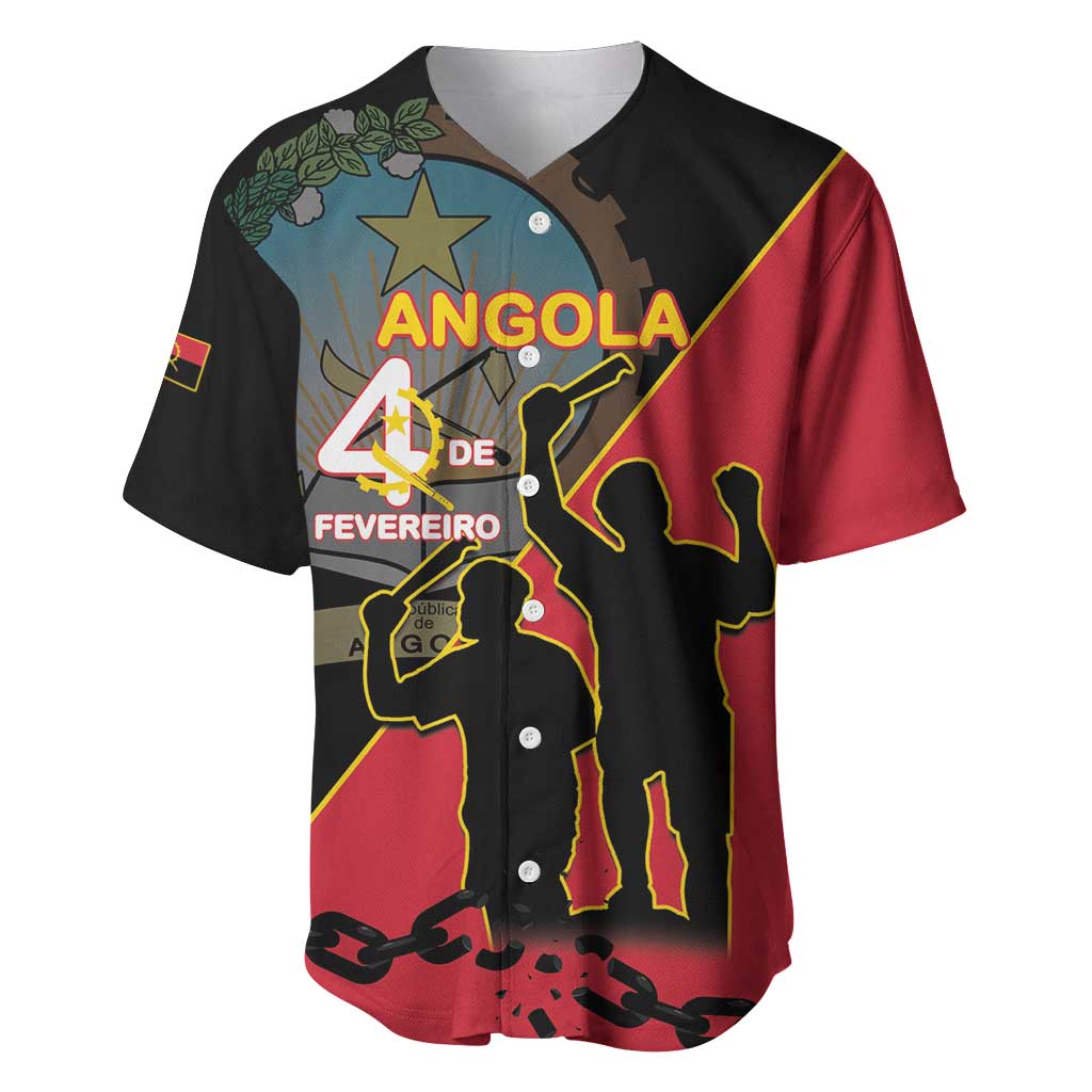 Personalized 4 De Fevereiro Angola Baseball Jersey Coat Of Arms Style