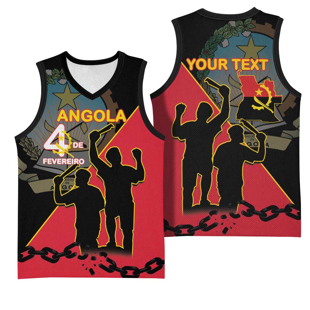 Personalized 4 De Fevereiro Angola Basketball Jersey Coat Of Arms Style LT15