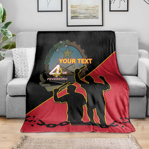 Personalized 4 De Fevereiro Angola Blanket Coat Of Arms Style