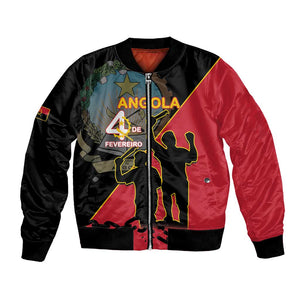 Personalized 4 De Fevereiro Angola Bomber Jacket Coat Of Arms Style