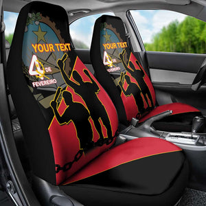 Personalized 4 De Fevereiro Angola Car Seat Cover Coat Of Arms Style