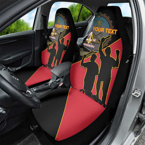 Personalized 4 De Fevereiro Angola Car Seat Cover Coat Of Arms Style