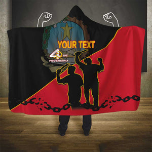 Personalized 4 De Fevereiro Angola Hooded Blanket Coat Of Arms Style