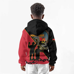 Personalized 4 De Fevereiro Angola Kid Hoodie Coat Of Arms Style