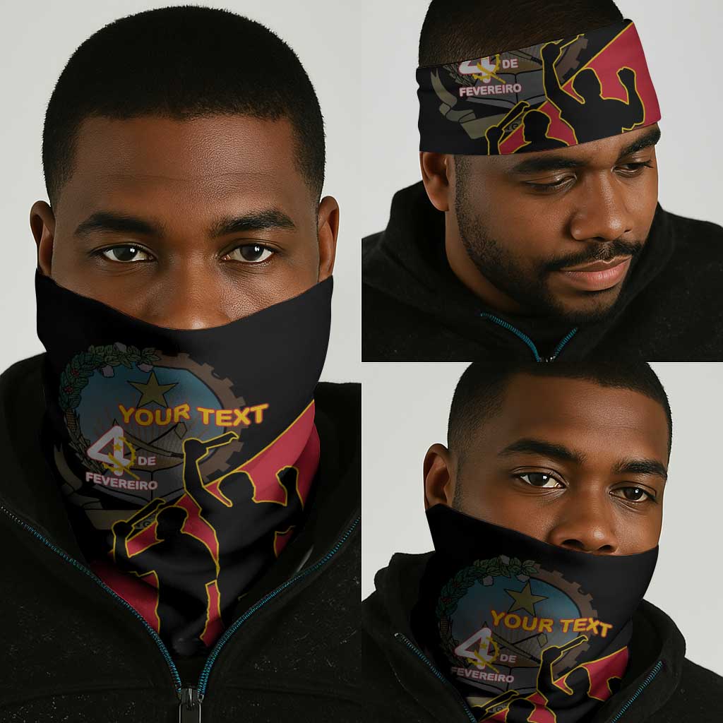 Personalized 4 De Fevereiro Angola Neck Gaiter Coat Of Arms Style LT15