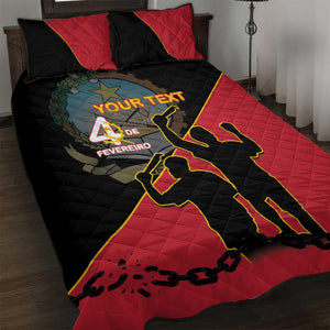 Personalized 4 De Fevereiro Angola Quilt Bed Set Coat Of Arms Style