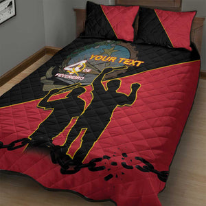 Personalized 4 De Fevereiro Angola Quilt Bed Set Coat Of Arms Style