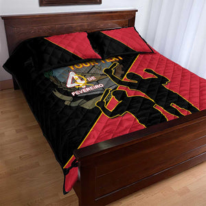 Personalized 4 De Fevereiro Angola Quilt Bed Set Coat Of Arms Style