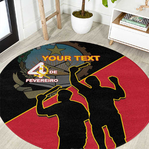 Personalized 4 De Fevereiro Angola Round Carpet Coat Of Arms Style