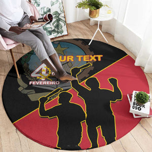 Personalized 4 De Fevereiro Angola Round Carpet Coat Of Arms Style