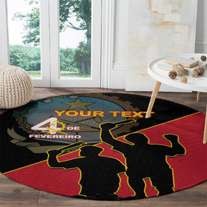 Personalized 4 De Fevereiro Angola Round Carpet Coat Of Arms Style