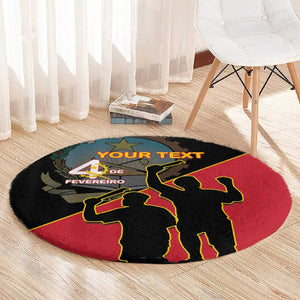 Personalized 4 De Fevereiro Angola Round Carpet Coat Of Arms Style