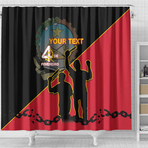 Personalized 4 De Fevereiro Angola Shower Curtain Coat Of Arms Style