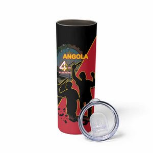 Personalized 4 De Fevereiro Angola Skinny Tumbler Coat Of Arms Style