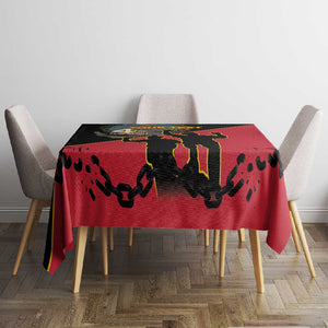 Personalized 4 De Fevereiro Angola Tablecloth Coat Of Arms Style