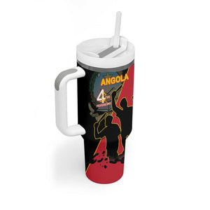 Personalized 4 De Fevereiro Angola Tumbler With Handle Coat Of Arms Style