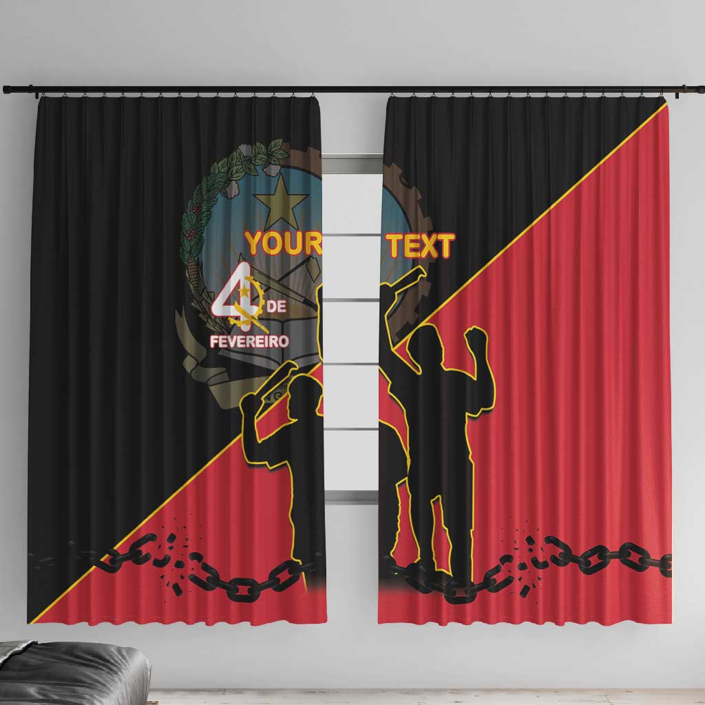 Personalized 4 De Fevereiro Angola Window Curtain Coat Of Arms Style