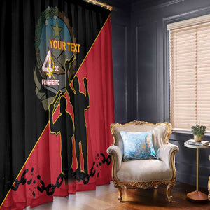 Personalized 4 De Fevereiro Angola Window Curtain Coat Of Arms Style