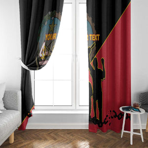 Personalized 4 De Fevereiro Angola Window Curtain Coat Of Arms Style