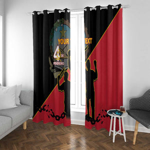 Personalized 4 De Fevereiro Angola Window Curtain Coat Of Arms Style