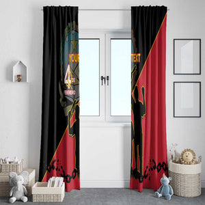 Personalized 4 De Fevereiro Angola Window Curtain Coat Of Arms Style