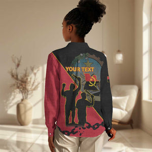 Personalized 4 De Fevereiro Angola Women Casual Shirt Coat Of Arms Style