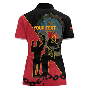 Personalized 4 De Fevereiro Angola Women Polo Shirt Coat Of Arms Style