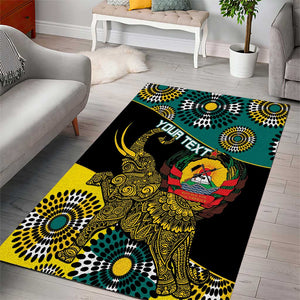 Personalized Mozambique Area Rug African Elephant With Capunala Pattern